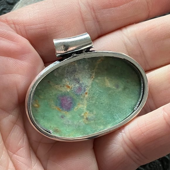 Natural Ruby Fuschite Kyanite Stone Jewelry Crystal Pendant - Picture 6 of 7